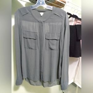 Wilfred pure silk button down shirt